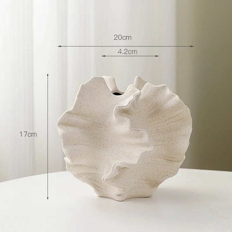 Nordic Ceramic Vase Petal Design Elegant Curves For Home Decor