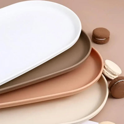 Nordic-style Dessert Tray Stackable Oval Reusable Serving Platter