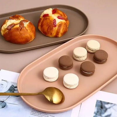 Nordic-style Dessert Tray Stackable Oval Reusable Serving Platter