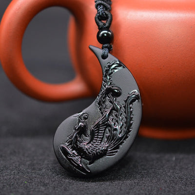 Obsidian Yin Yang Necklace Stylish Spiritual Jewelry Pendant