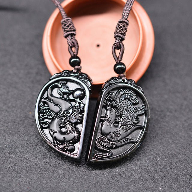 Obsidian Yin Yang Necklace Stylish Spiritual Jewelry Pendant