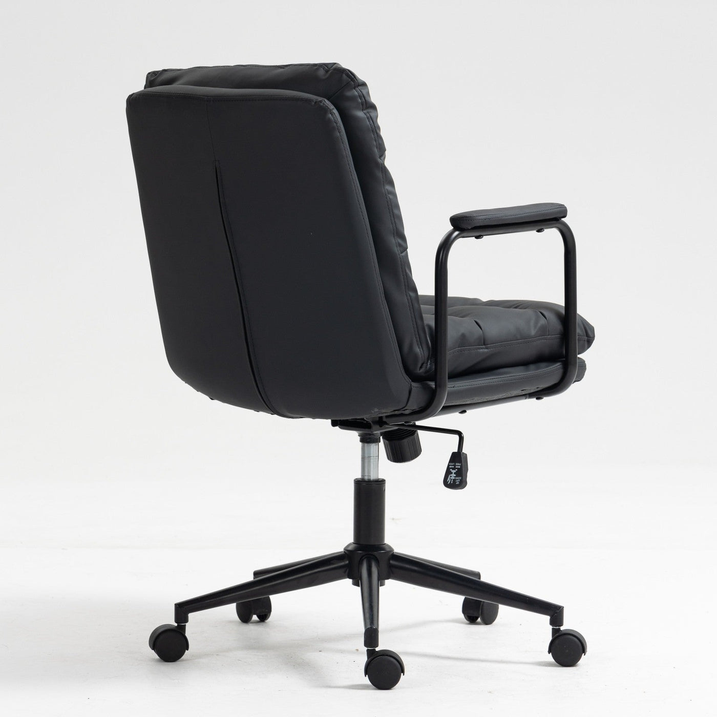 Ergonomic Office Chair Mid Back PU Leather Swivel Rolling Chair