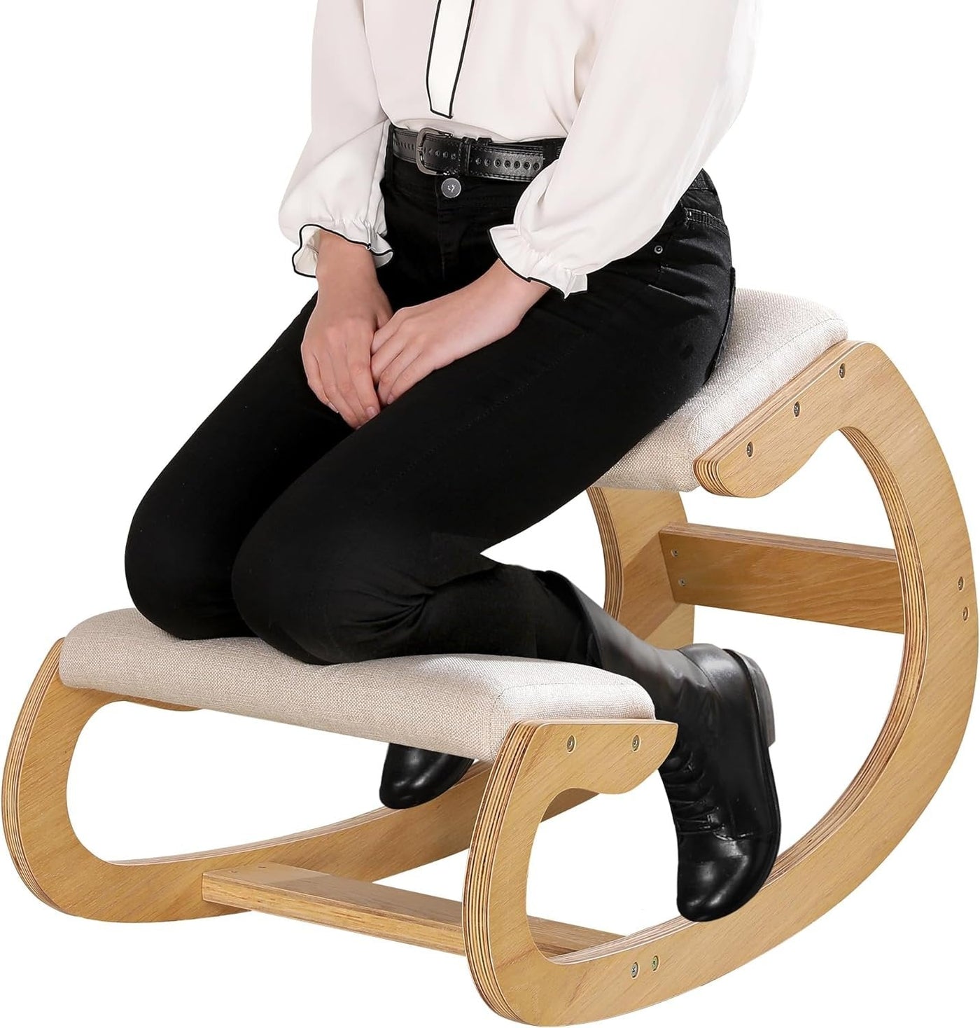 Ergonomic Kneeling Chair Wooden Office Posture Support Seat