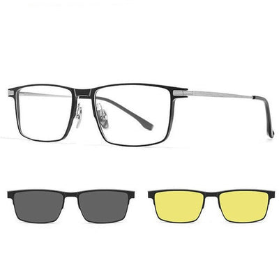 Polarized Magnetic Clip-On Glasses With Night Vision Titanium Frame