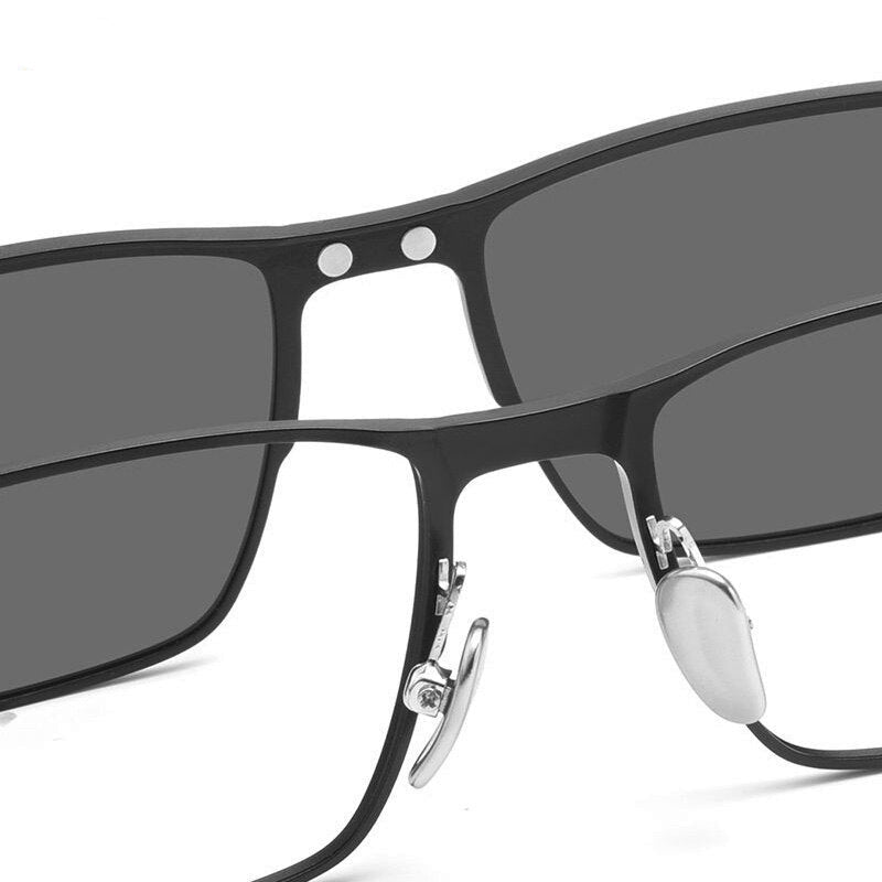 Polarized Magnetic Clip-On Glasses With Night Vision Titanium Frame