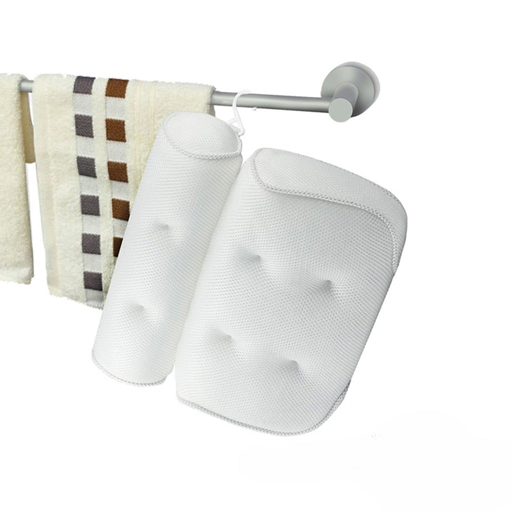 Orthopedic Bath Pillow Breathable 3D Mesh Headrest Cushion With Suction Cups