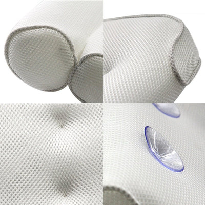 Orthopedic Bath Pillow Breathable 3D Mesh Headrest Cushion With Suction Cups