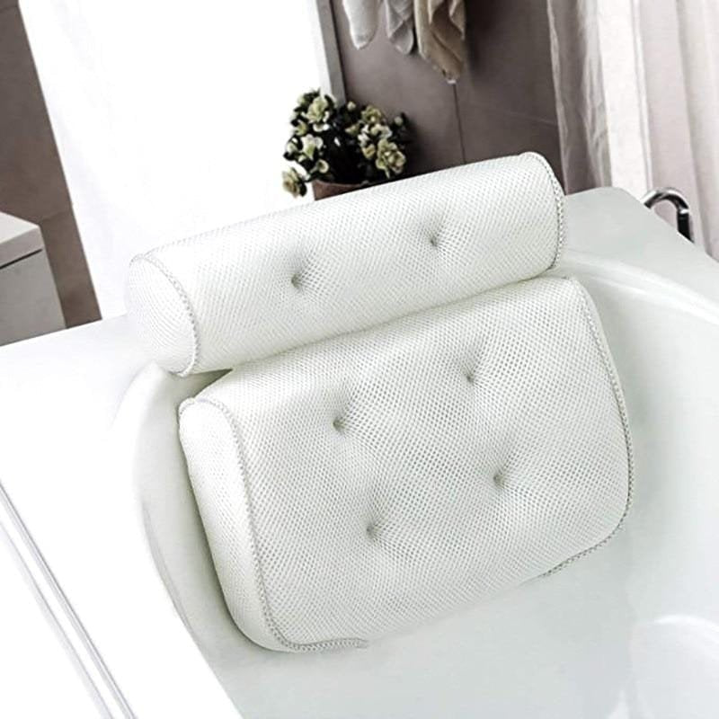 Orthopedic Bath Pillow Breathable 3D Mesh Headrest Cushion With Suction Cups