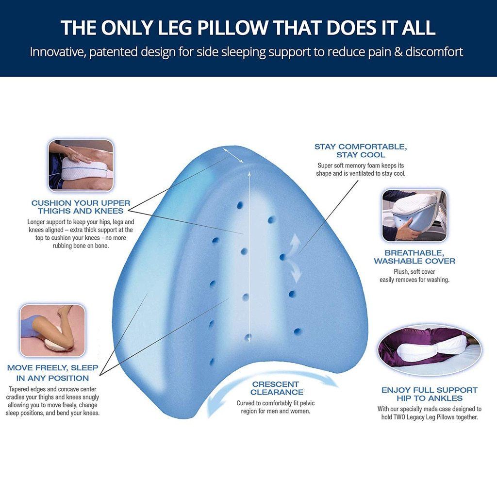 Orthopedic Leg Pillow Memory Foam Support Cushion For Comfort
