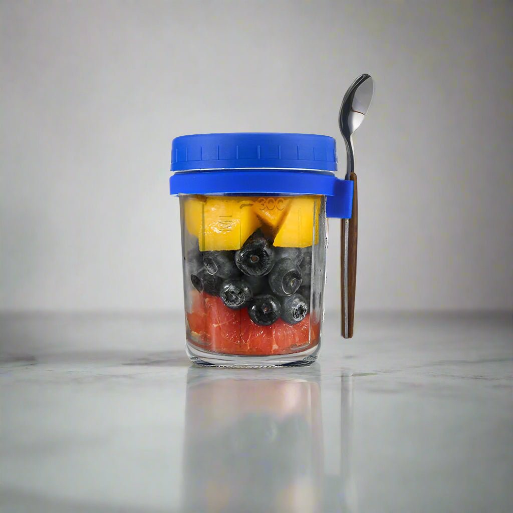 Overnight Oats Container Glass 350ML With Lid And Spoon Portable