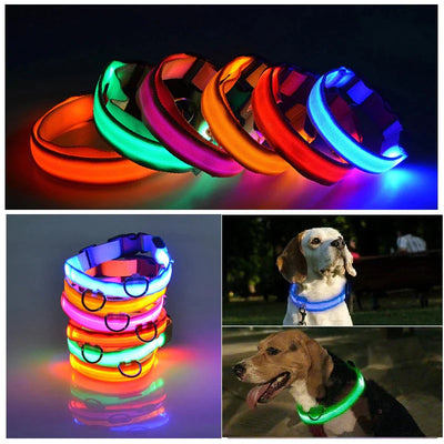 LED Dog Collar Adjustable Waterproof Blinking Safety Light For Pets