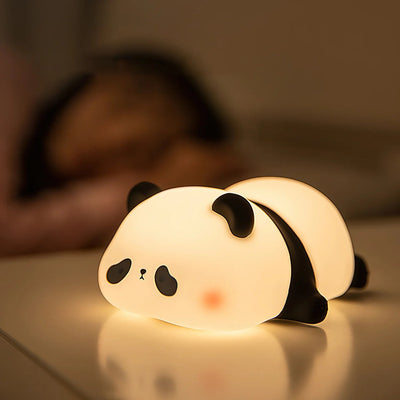 LED Panda Night Light USB Rechargeable Touch Silicone Lamp For Bedroom