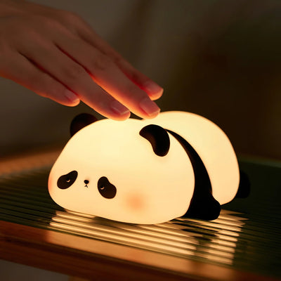 LED Panda Night Light USB Rechargeable Touch Silicone Lamp For Bedroom