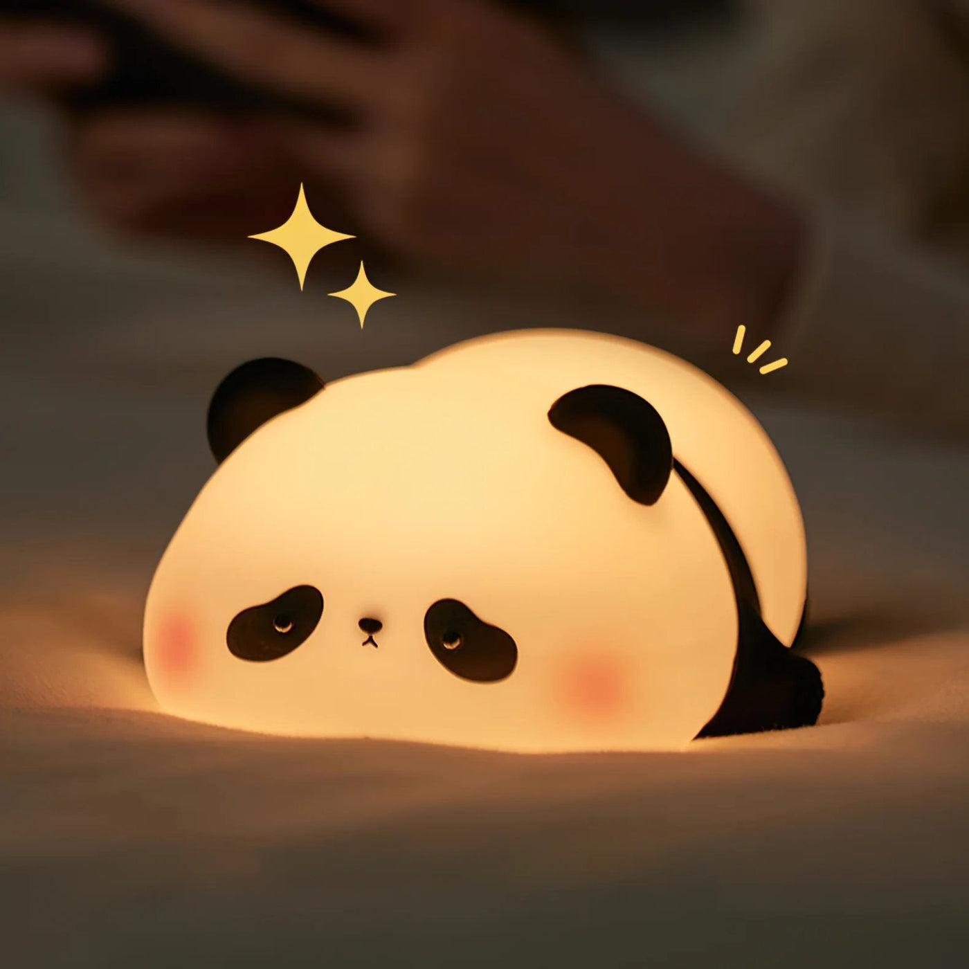 LED Panda Night Light USB Rechargeable Touch Silicone Lamp For Bedroom
