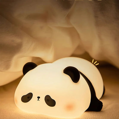 LED Panda Night Light USB Rechargeable Touch Silicone Lamp For Bedroom