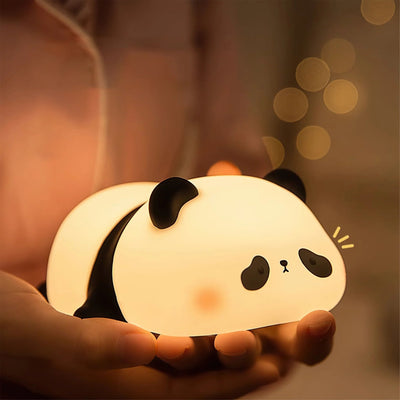 LED Panda Night Light USB Rechargeable Touch Silicone Lamp For Bedroom