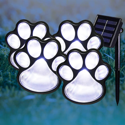 Paw Garden Lights Solar Powered Decorative Paw Print Outdoor Lights