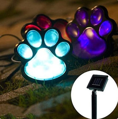 Paw Garden Lights Solar Powered Decorative Paw Print Outdoor Lights