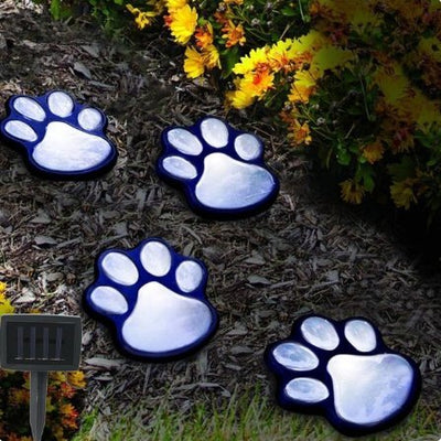 Paw Garden Lights Solar Powered Decorative Paw Print Outdoor Lights