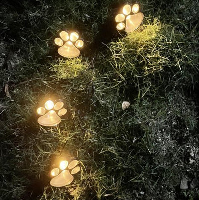 Paw Garden Lights Solar Powered Decorative Paw Print Outdoor Lights