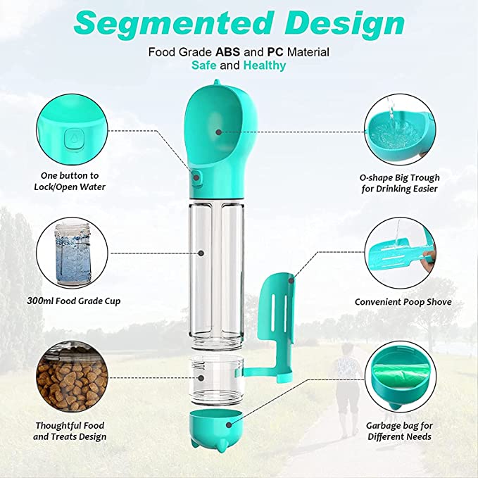 Pawpal 4 In 1 Dog Water Bottle Walk Companion Accessory