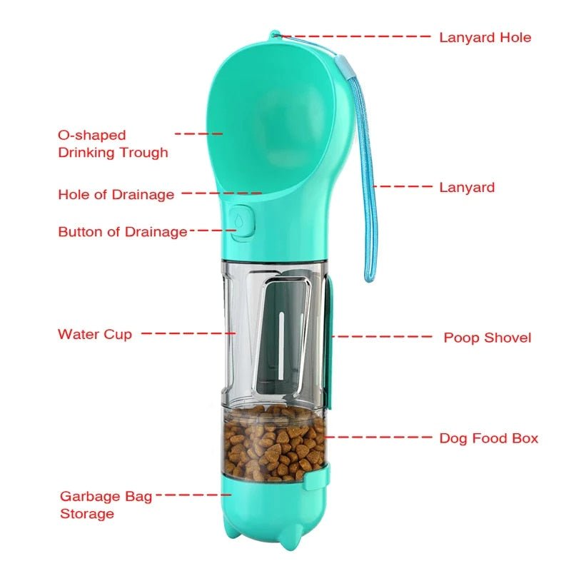 Pawpal 4 In 1 Dog Water Bottle Walk Companion Accessory