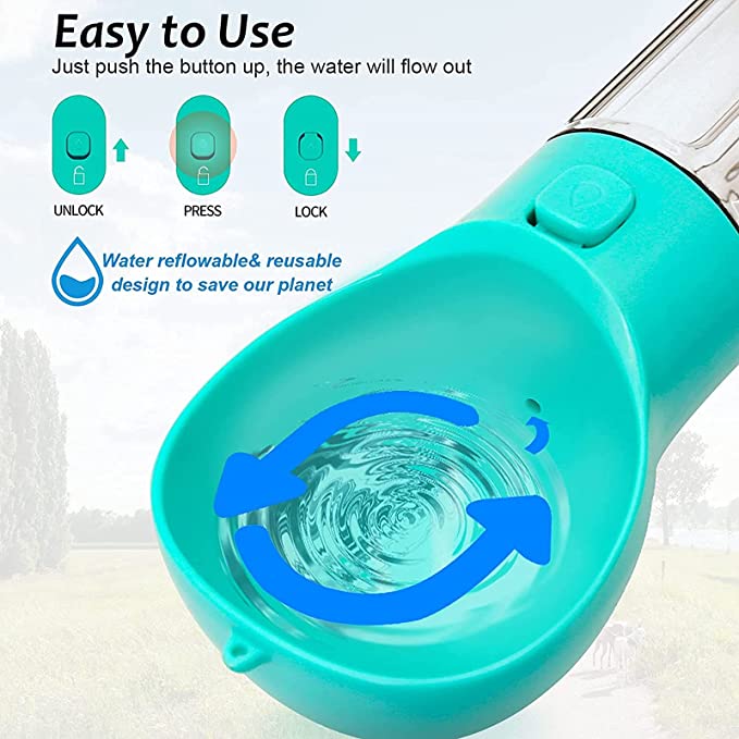 Pawpal 4 In 1 Dog Water Bottle Walk Companion Accessory