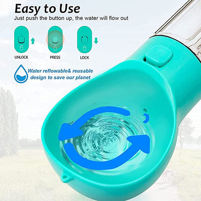 Pawpal 4 In 1 Dog Water Bottle Walk Companion Accessory