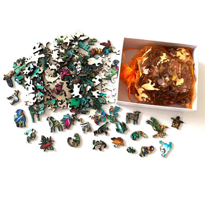 Peacock And Bird Wooden Puzzle Educational Toy Multi-Size Round Puzzle