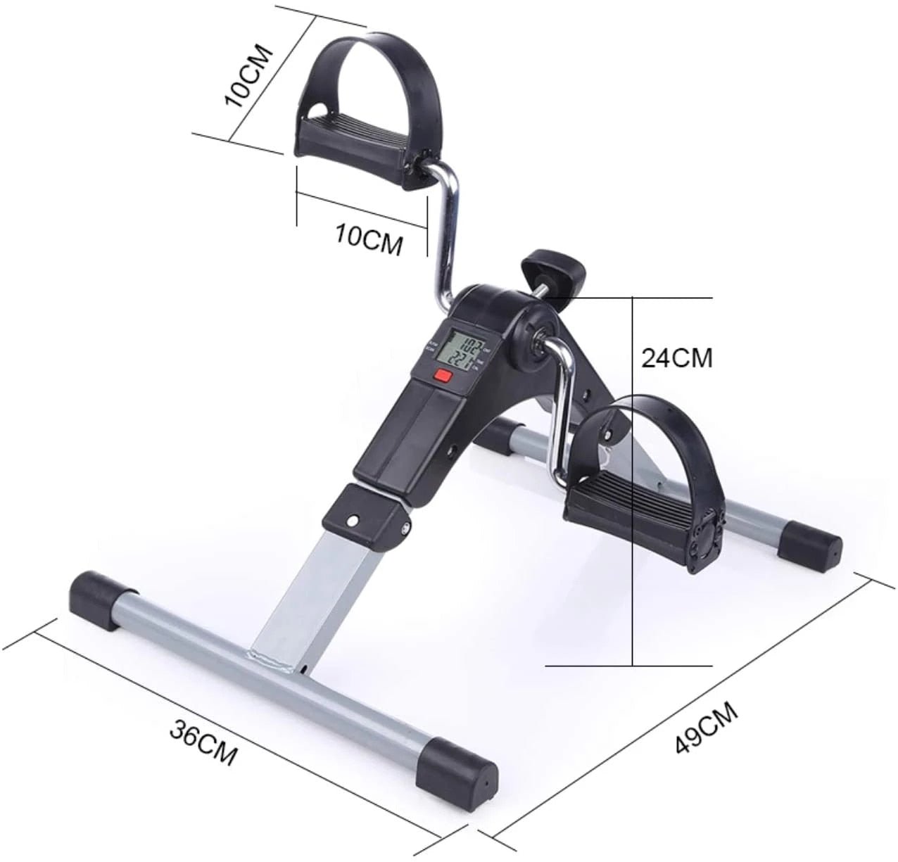 Portable Under Desk Exercise Bike Foldable Pedal Exerciser With LCD Display