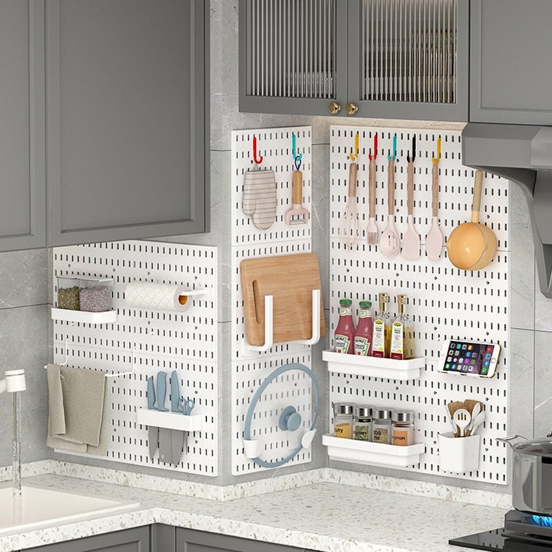Customizable Peg Board Wall Organizer Rack For Easy Storage