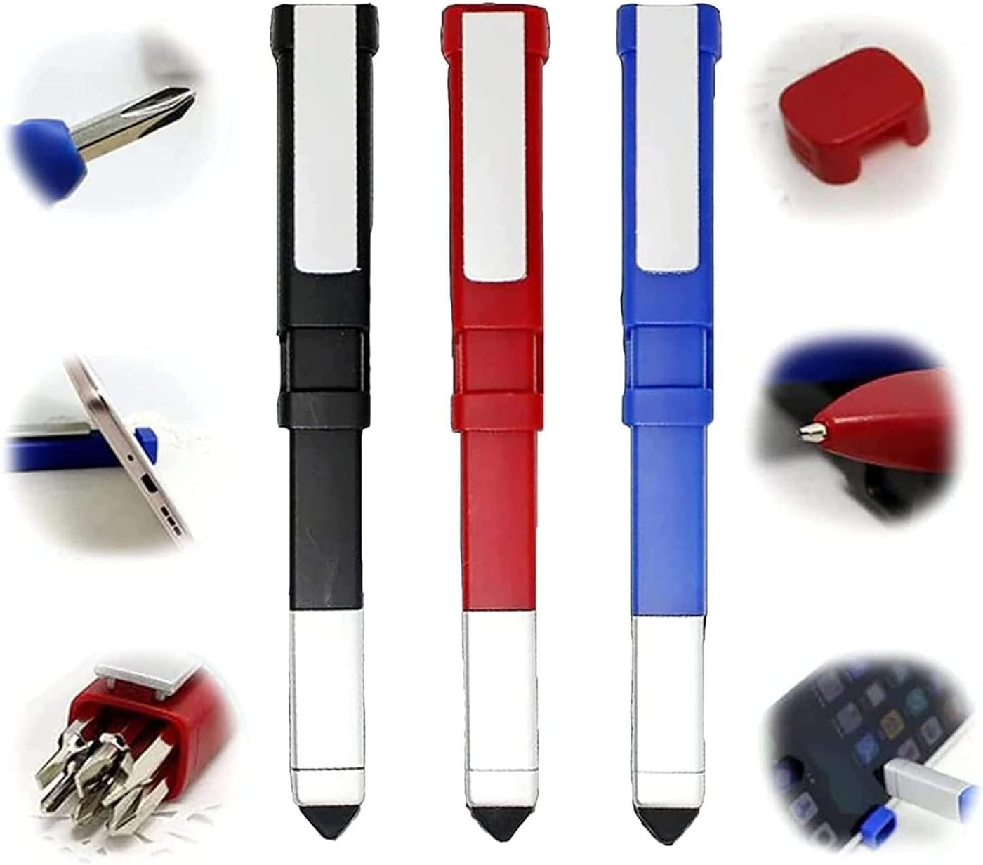 Pen-shaped Phone Holder With Multifunctional Ballpoint Pen And Screwdriver Set
