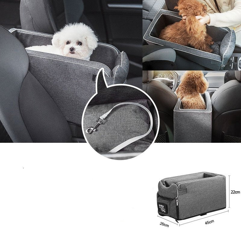Pet Car Seat Armrest Safety Travel Bag For Small Dogs Cats
