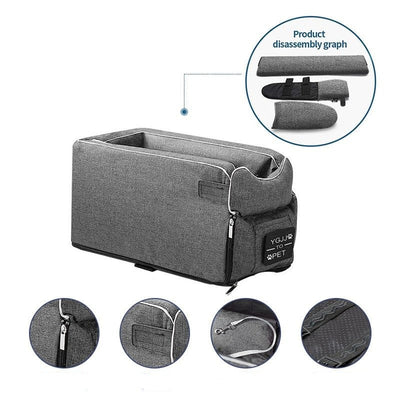 Pet Car Seat Armrest Safety Travel Bag For Small Dogs Cats