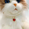 Pet Cat Pearl Necklace Adjustable Rhinestone Collar Colorful Bling