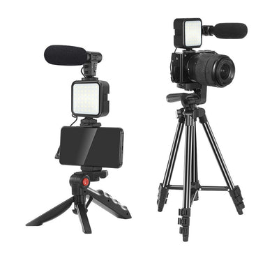Phone Vlogging Kit With Remote Microphone And LED Light For DSLR Camera
