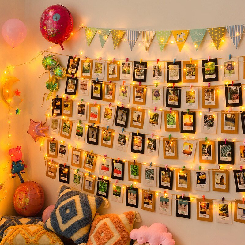 Photo String Lights With Clips For Wedding Outdoor Fairy Garland Decoration