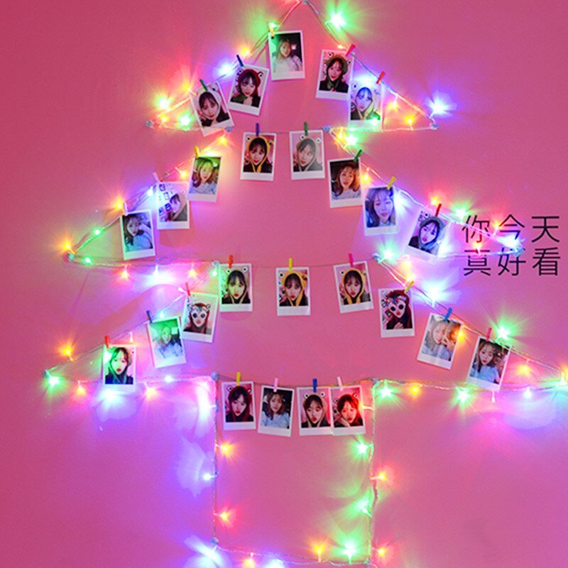 Photo String Lights With Clips For Wedding Outdoor Fairy Garland Decoration