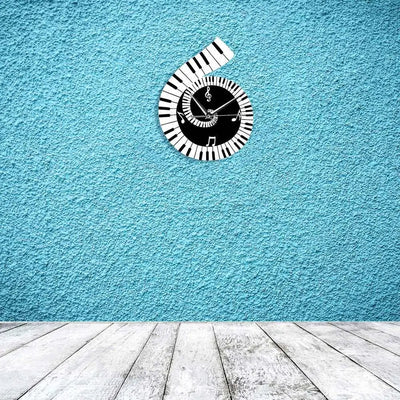Piano Key LED Wall Clock Music Note Design For Living Room Bedroom