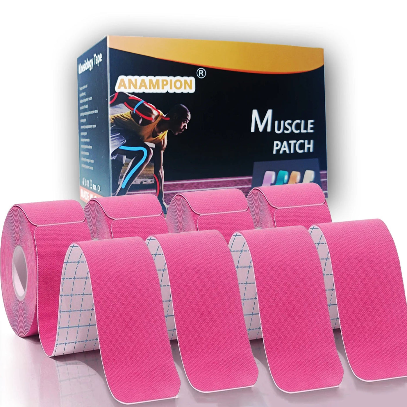 Kinesiology Tape 4 Rolls Waterproof Breathable Latex-Free Athletic Tape