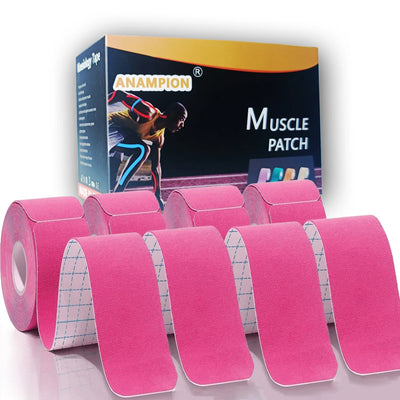 Kinesiology Tape 4 Rolls Waterproof Breathable Latex-Free Athletic Tape
