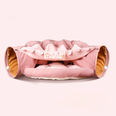 Collapsible Pet Tunnel Bed Interactive Crinkle Tent For Cats Dogs Play
