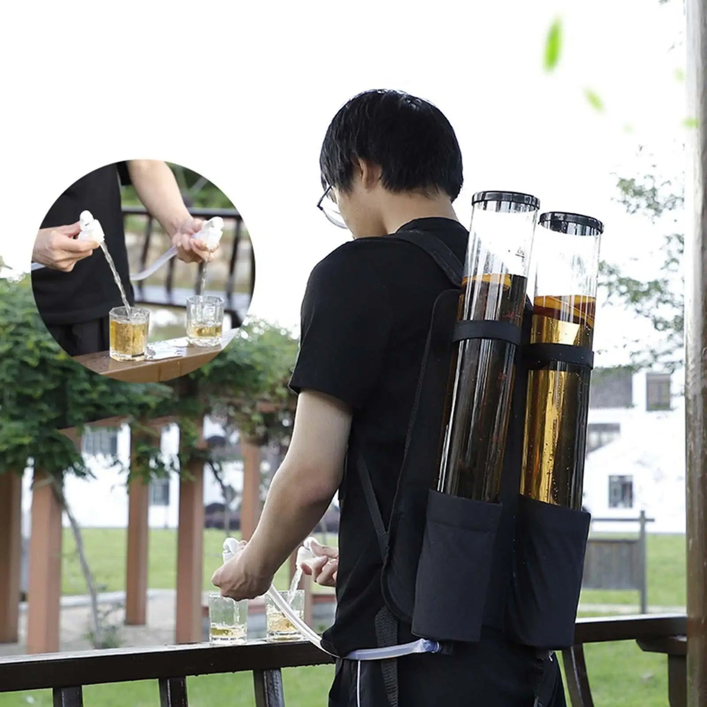 Plum Wheat Portable Backpack Beverage Dispenser 6L Dual Shot