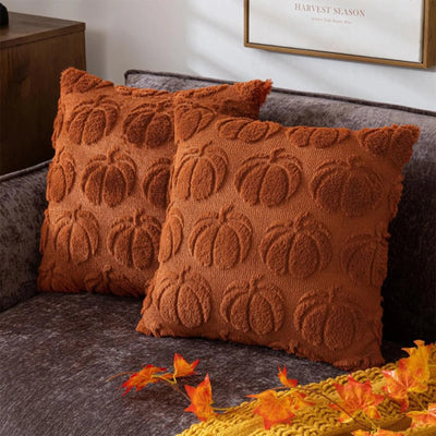 Plush Pumpkin Halloween Pillow Cover Decorative Sofa Cushion Case