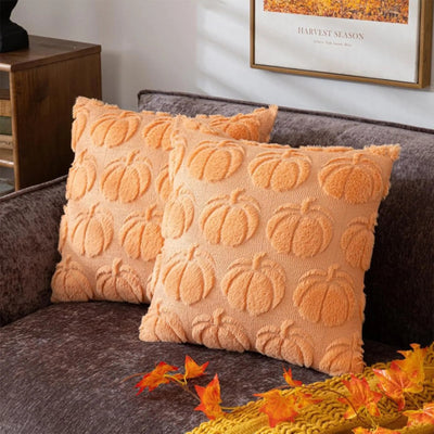 Plush Pumpkin Halloween Pillow Cover Decorative Sofa Cushion Case