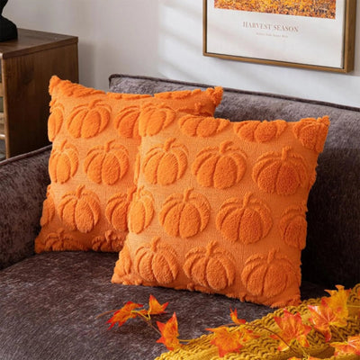 Plush Pumpkin Halloween Pillow Cover Decorative Sofa Cushion Case