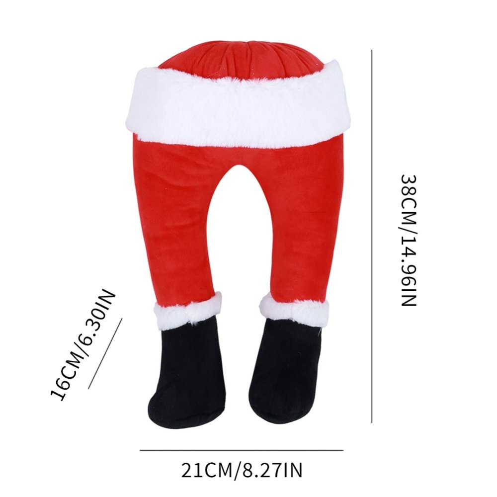 Plush Santa Legs Christmas Tree Decoration Festive Holiday Accent