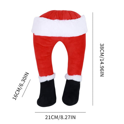 Plush Santa Legs Christmas Tree Decoration Festive Holiday Accent