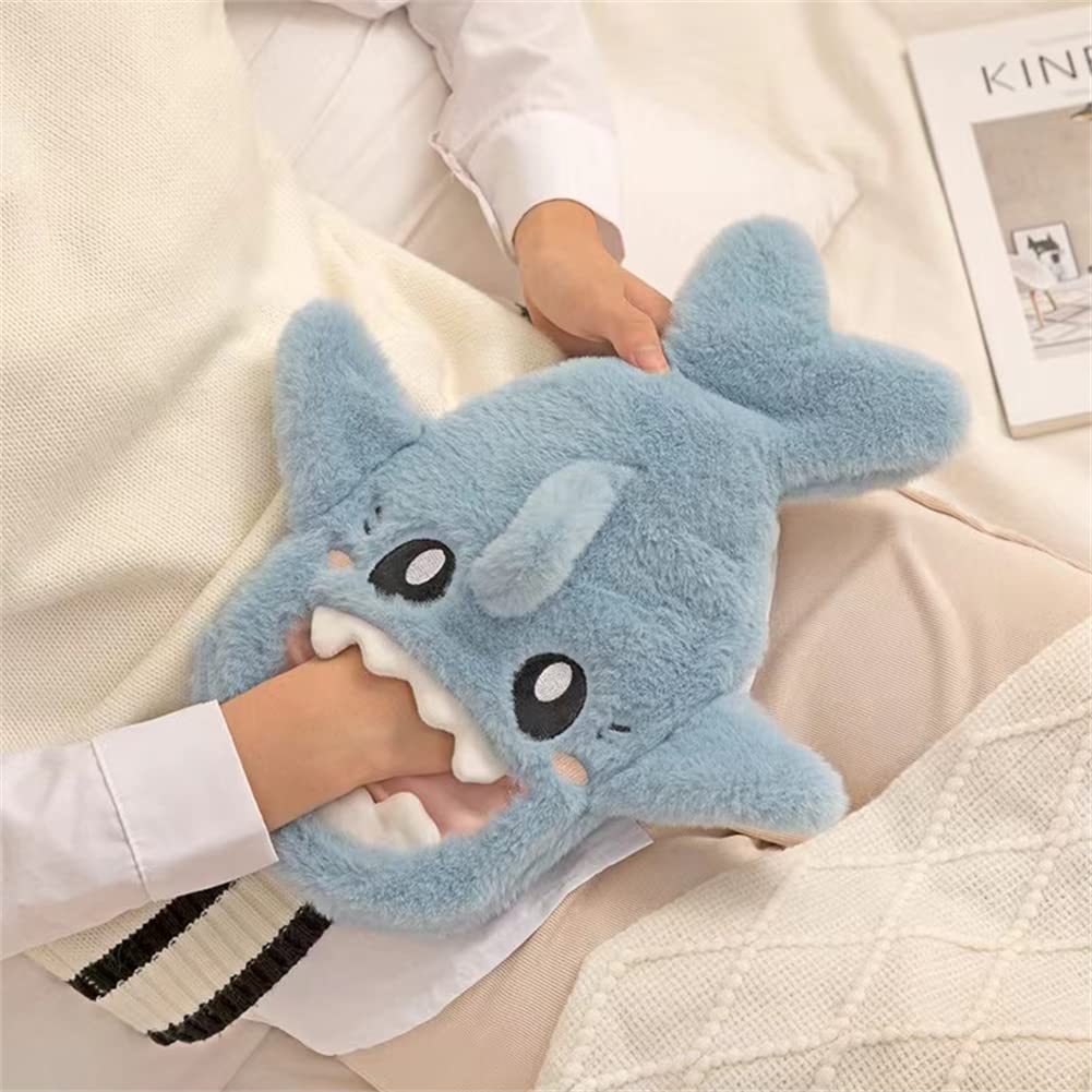 Plush Shark Hand Warmer Bag Cozy Soft Hot Water Comfort For Hands