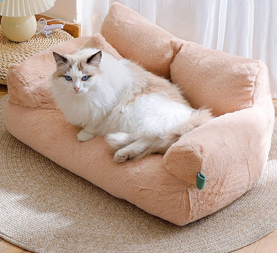 Plush Winter Cat Sofa Bed Cozy Warm Bed For Cats And Small Dogs